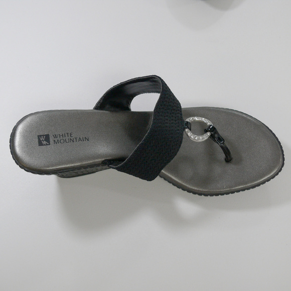 NWOB WHITE MOUNTAIN wedge sandals pewter size 8.5 - Picture 2 of 6
